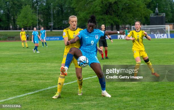 Michelle Agyemang of England in action during the UEFA Women's European Under-17 Championship 2022/23 Group B match between Sweden and England at...
