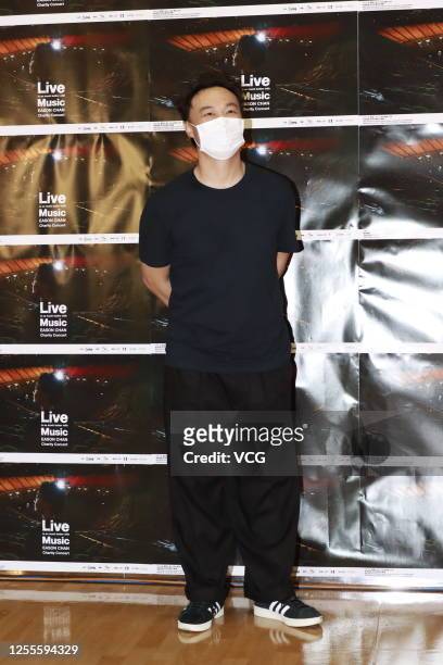 Singer Eason Chan attends a press conference after his online charity concert at Hong Kong Coliseum on July 11, 2020 in Hong Kong, China. (Photo by...