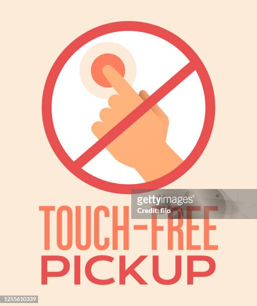 touch-free pickup - essential services icon stock illustrations