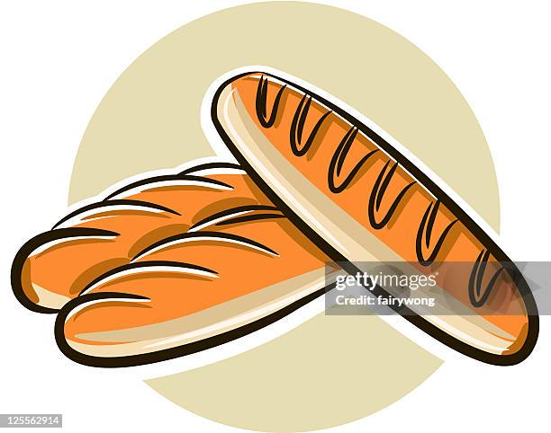 stockillustraties, clipart, cartoons en iconen met bread - stokbrood