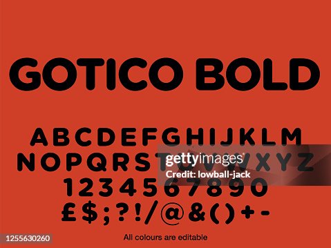 Bold Line Rounded Rounded Bold Text Style Font Vector Stock Illustration High-Res Vector ...