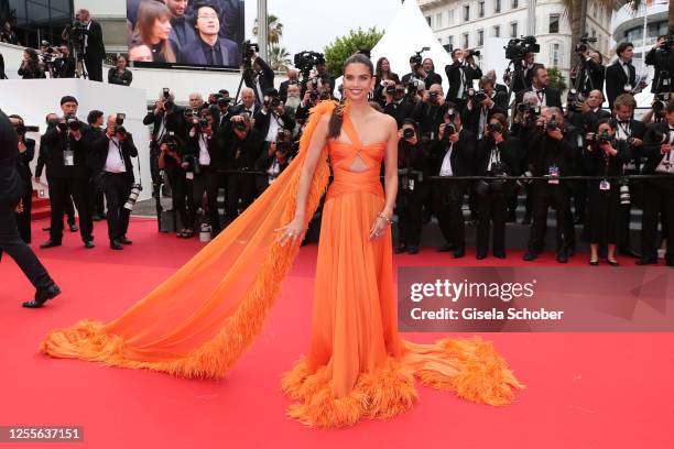 Sara Sampaio attends the "Monster" red carpet during the 76th annual Cannes film festival at Palais des Festivals on May 17, 2023 in Cannes, France.