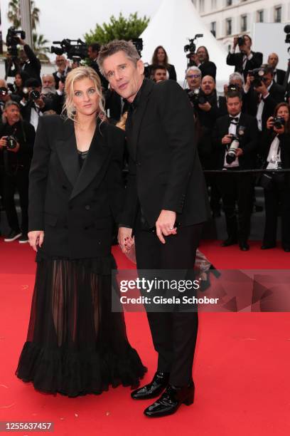 Ryan Shawhughes Hawke and Ethan Hawke attend the "Monster" red carpet during the 76th annual Cannes film festival at Palais des Festivals on May 17,...