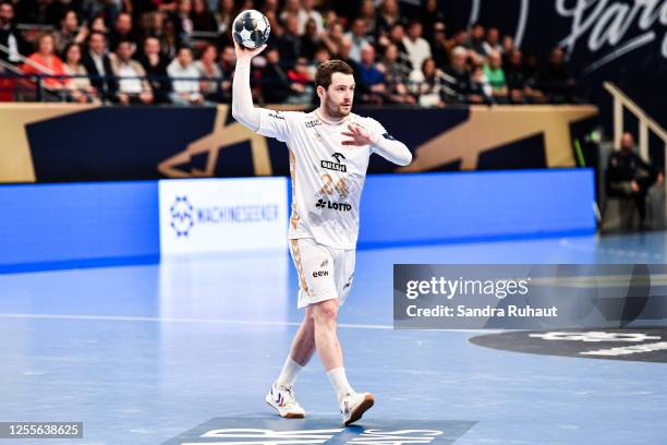 Miha ZARABEC of Kiel during the EHF Champions League match between PSG and Kiel at Stade Pierre de Coubertin on May 17, 2023 in Paris, France.