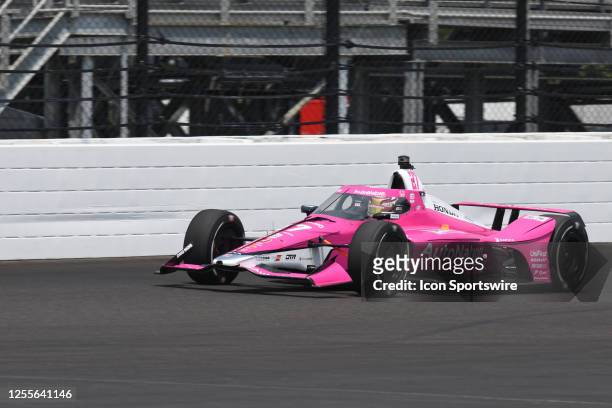 Kyle Kirkwood Dallara IR12 Honda makes a lap on the first day of practice for the 107th Indianapolis 500, Wednesday, May 17 on the Indianapolis Motor...