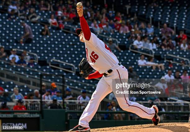 May 15: Washington Nationals starting pitcher Patrick Corbin pitches during the New York Mets versus the Washington Nationals on May 15, 2023 at...