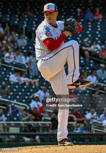 May 15: Washington Nationals starting pitcher Patrick Corbin pitches during the New York Mets versus the Washington Nationals on May 15, 2023 at...