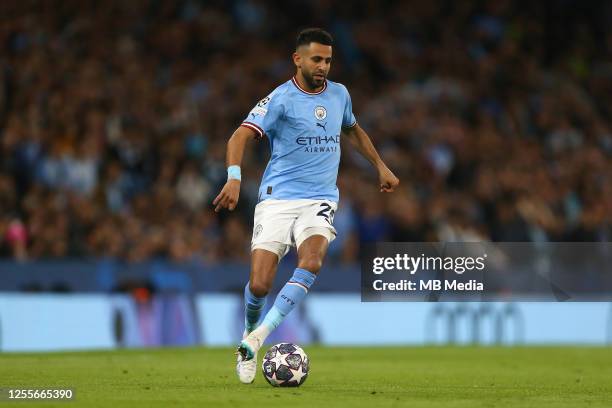 Riyad Mahrez of Manchester City during the UEFA Champions League semi-final second leg match between Manchester City FC and Real Madrid at Etihad...