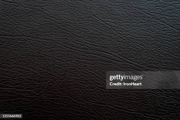 black color genuine cow hide leather - black leather texture stock-fotos und bilder