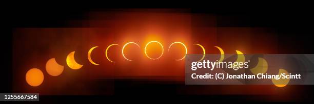 annular solar eclipse in singapore - zonsverduistering stockfoto's en -beelden