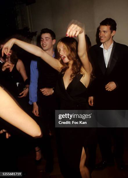 Laetitia Casta dances at a Party during the 52th Cannes Film Festival on May 1999 in Cannes, France.