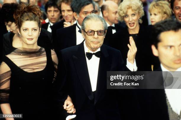 Chiara Mastroianni and Marcello Mastroianni attends the 52th Cannes Film Festival on May 1999 in Cannes, France.