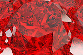 Realistic red ruby texture close-up.