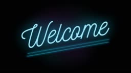 4k Neon Sign Style Flashing Welcome Title Motion Animation Render 4k Fullhd  And Hd Video Footage Stock Video High-Res Stock Video Footage - Getty Images