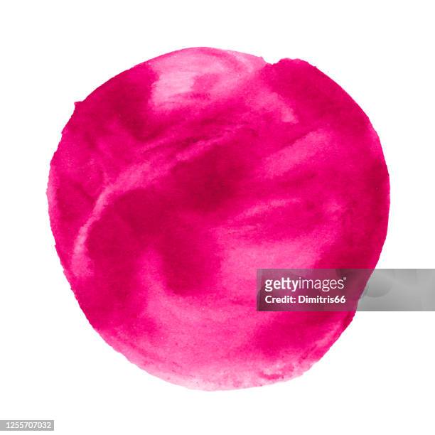 stockillustraties, clipart, cartoons en iconen met hand getrokken aquarelvlek - warm roze