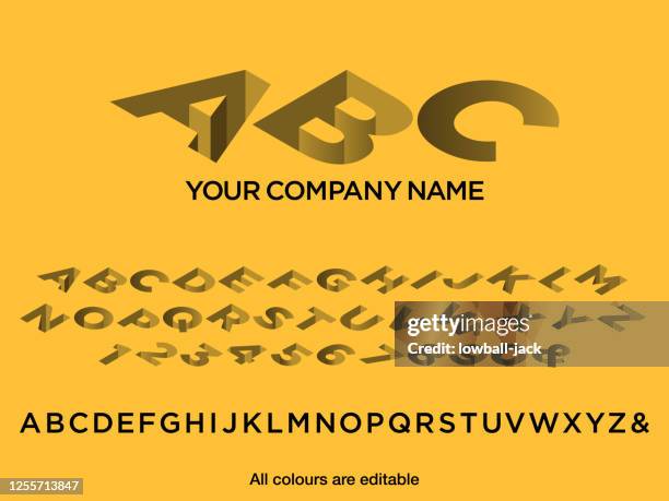 hole text style font for your company logo. vector stock illustration. colours easily editable. - abc logo stock illustrations