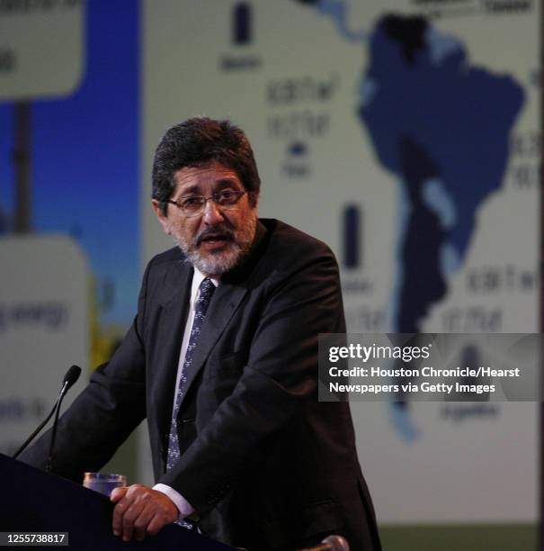 Jose Sergio Gabrielli de Azevedo, President & CEO, Petrobras speaks during the luncheon of the 26th CERAWEEK at the Westin Galleria Hotel in Houston,...