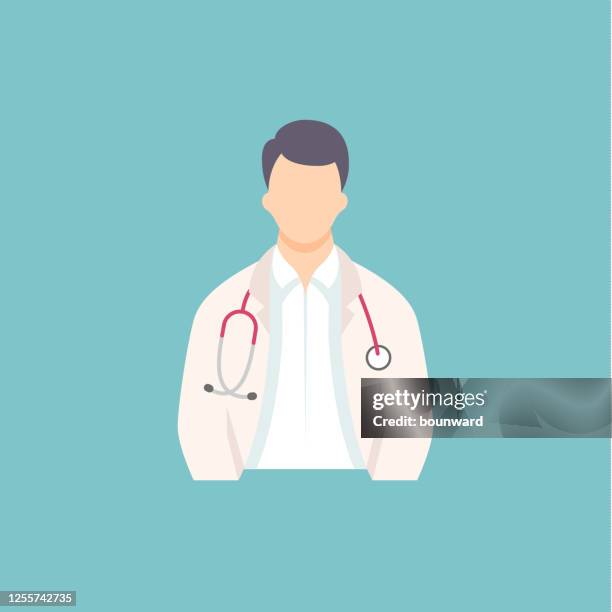 ilustraciones, imágenes clip art, dibujos animados e iconos de stock de fondo de icono de flat doctor - técnicos especialistas de laboratorio