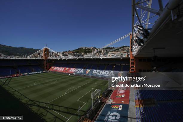 General view of the stadium prior to the Serie A match between Genoa CFC and SPAL at Stadio Luigi Ferraris on July 12, 2020 in Genoa, Italy.