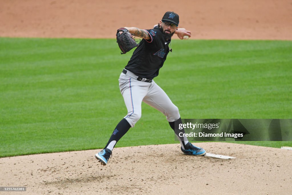 Smeltzer Devin Smeltzer of the Miami Marlins throws a pitch during the third ...
