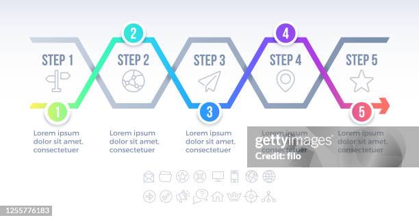 illustrations, cliparts, dessins animés et icônes de conception de l’infographie en cinq étapes - infographic 5 step process