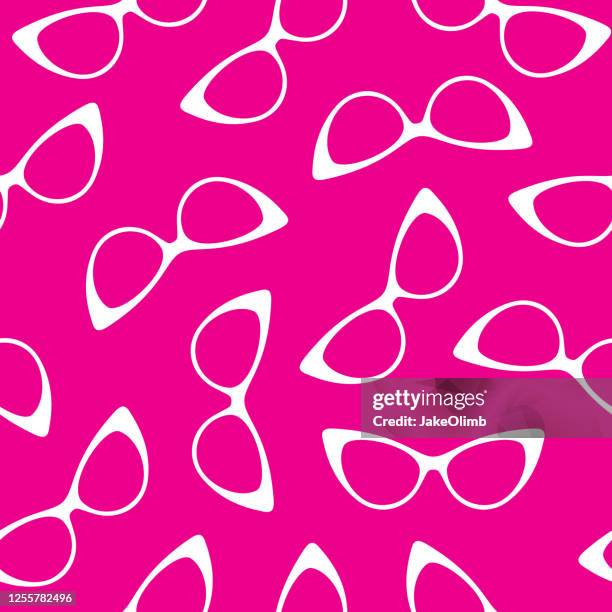 cat eye glasses pattern - cats eye glasses stock illustrations