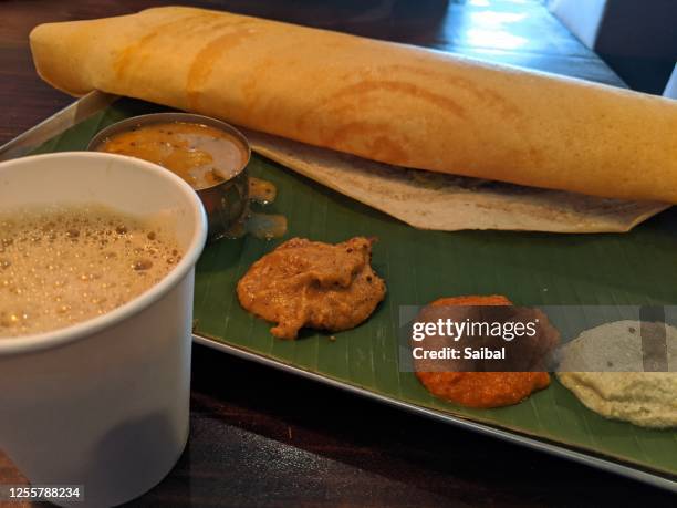 masala dosa south indian style fast food - dosa stock pictures, royalty-free photos & images