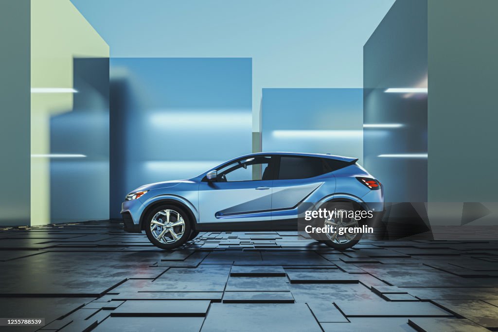 Generic modern car as product shot