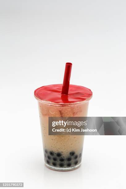 bubble milk tea miniature - straw-model stock pictures, royalty-free photos & images