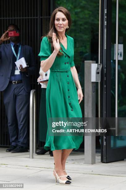 Britain's Catherine, Princess of Wales, visits the Anna Freud Centre in London on May 18, 2023.