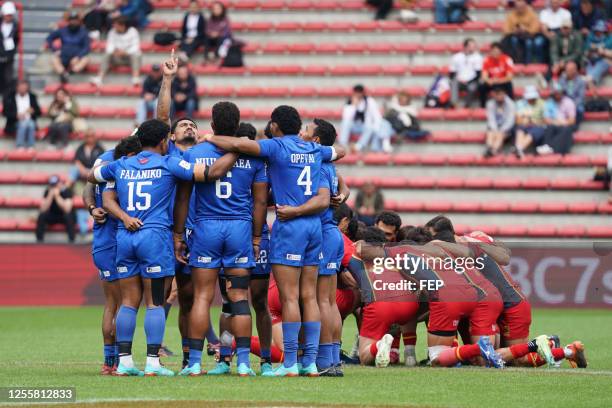 Of Samoa during the HSBC World Sevens, Day 3 at Stade Ernest Wallon on May 14, 2023 in Toulouse, France.