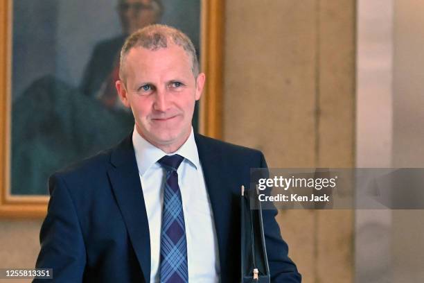 Health Secretary Michael Matheson on the way to First Minister's Questions in the Scottish Parliament, on MAY 18, 2023 in Edinburgh, Scotland.