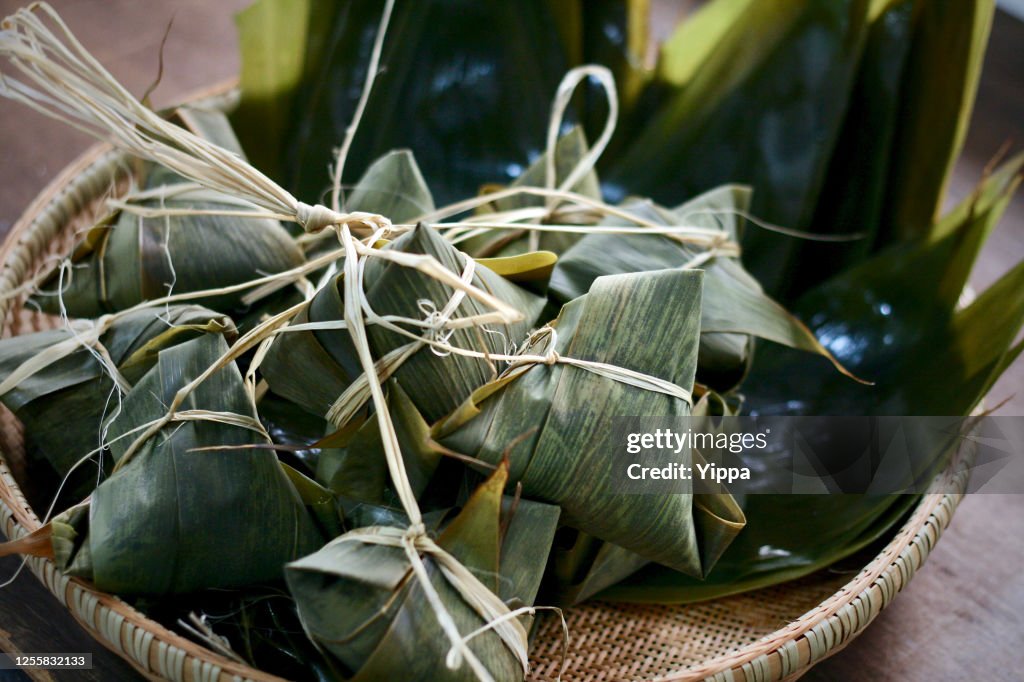 Traditional Chinese Rice Dumpling (Zongzi).