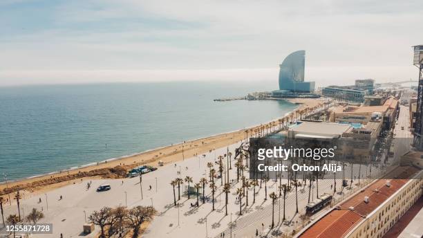 barceloneta beach - barcelona spain stock pictures, royalty-free photos & images