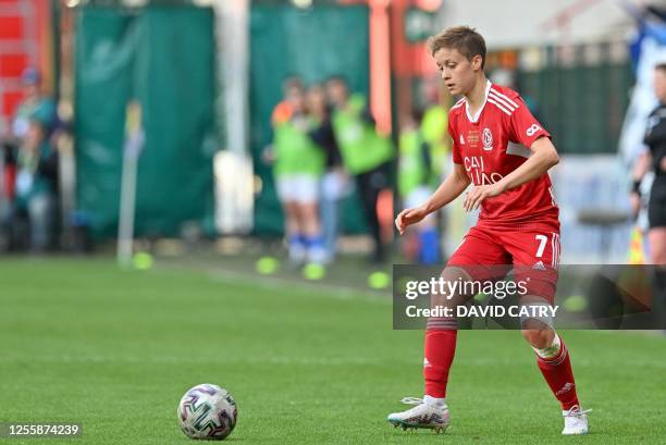 Standard Femina's Maurane Marinucci pictured in action during the match between Standard Femina de Liege and KRC Genk Ladies, the final of the...