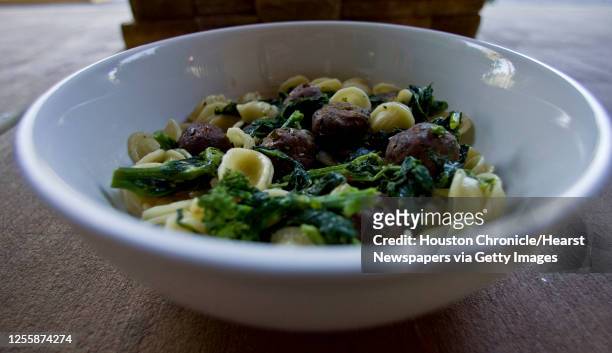 Orecchiette Giorgione "little ear" pasta with broccoli rabe, garlic & oil, spicy lamb meatballs at Giacomo's Cibo e Vino Wednesday, Nov. 25 in...