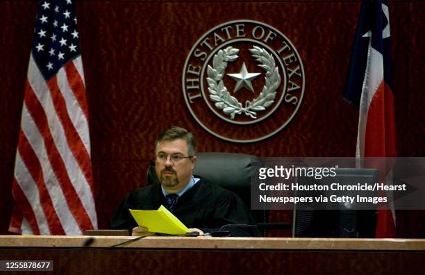 State District Judge Mark Kent Ellis sits in court during opening aurguments for Harris County Criminal Court-at-Law Judge Don Jackson official...