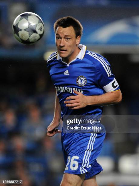 John Terry of Chelsea in action during the UEFA Champions League semi final second leg match between Chelsea and Barcelona at Stamford Bridge on May...