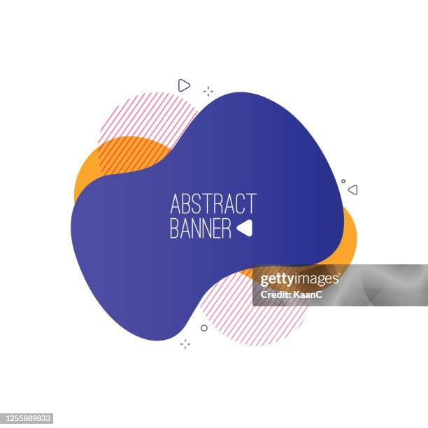 moderne abstrakte flüssige formen und banner. flüssiges design. isolierte geometrische farbverlaufslinien, punkte. vektor-illustration. lebendige abzeichen. bestandsabbildung - fraktal stock-grafiken, -clipart, -cartoons und -symbole