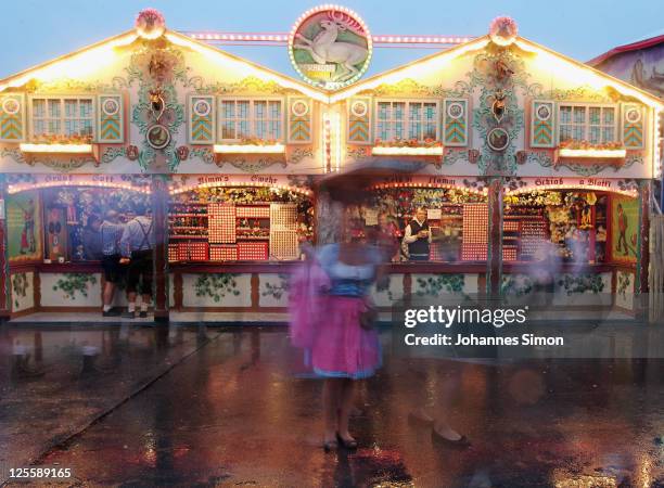 Nighttime view of a fancy shooting range seen during day 2 of the Oktoberfest 2011 beer festival at Theresienwiese on September 18, 2011 in Munich,...