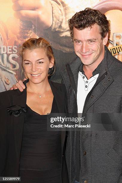 Actress Alexandra Gonin and Raphael Bacquet attend the 'La nouvelle guerre des boutons' premiere at Cinema Gaumont Opera on September 18, 2011 in...