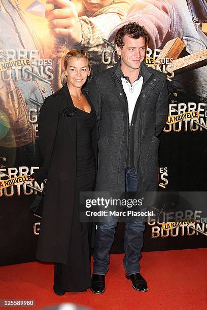 Actress Alexandra Gonin and Raphael Bacquet attend the 'La nouvelle guerre des boutons' premiere at Cinema Gaumont Opera on September 18, 2011 in...