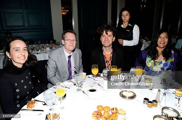 Producer Raphaela Neihausen, TIFF Programmer Thom Powers, Filmmaker Mark Cousins and CEO and Producer at Oberon Films Inc. Indira Guha attend the...