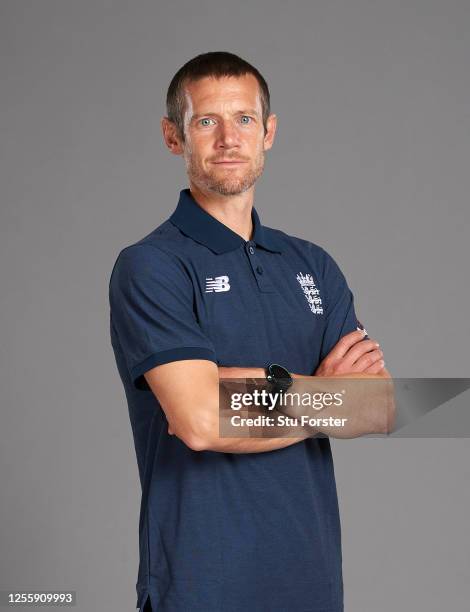 Chris Read poses for a portrait during the England Test Squad Photo call at Ageas Bowl on July 05, 2020 in Southampton, England.