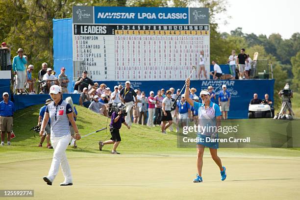 Lexi Thompson walks to the 18th green during the final round of the Navistar LPGA Classic at the Robert Trent Jones Golf Trail's Senator Course at...