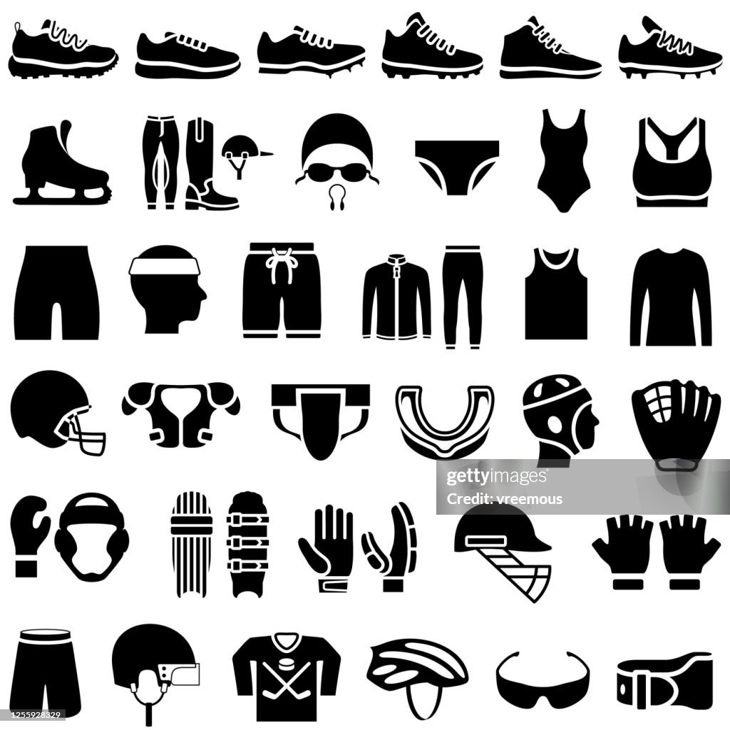 Sports Clothing Icons Set