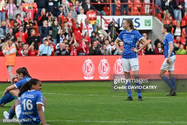 Genk Ladies' Lisa Petry looks dejected after losing the match between Standard Femina de Liege and KRC Genk Ladies, the final of the Belgian Cup, in...