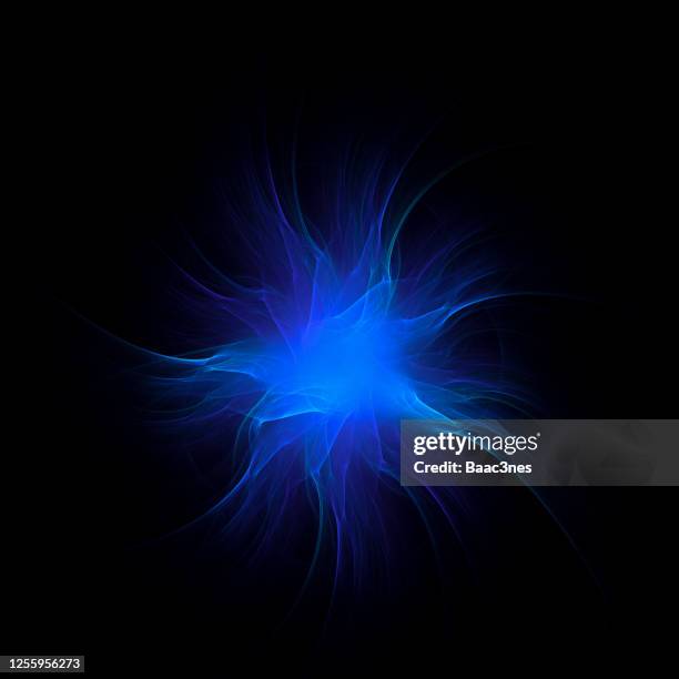 illuminated star shaped molecule - abstract digital art - atomic whirl stock pictures, royalty-free photos & images