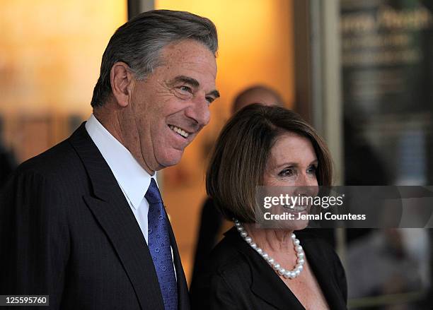 Paul Pelosi and US House Democratic leader Nancy Pelosi attend Tony Bennett's 85th Birthday Gala Benefit for Exploring the Arts at The Metropolitan...