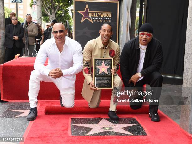 Vin Diesel, Chris Bridges aka Ludacris, LL Cool J at the star ceremony where Ludacris is honored with a star on the Hollywood Walk of Fame on May 18,...